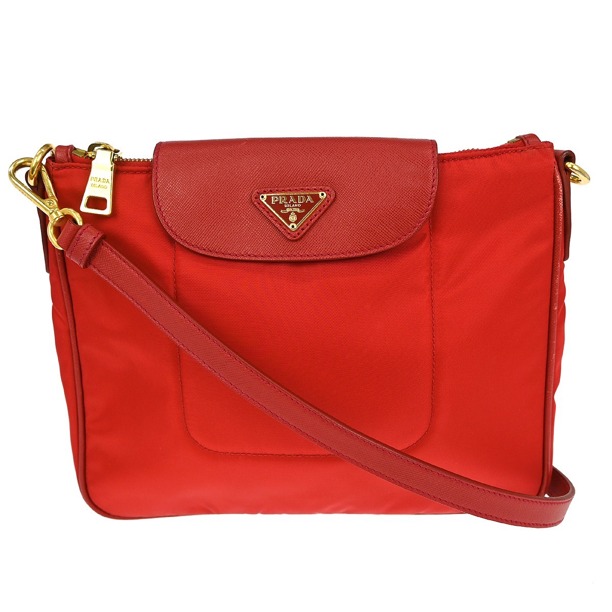 BUYIT Prada Red Nylon Shoulder Bag 58/A 165 NQ03685