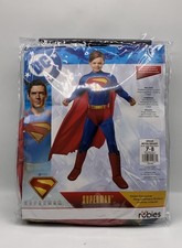 Exclusive Superman Costume Child Medium 7-8 Movie 2025 Muscle Chest Cape New