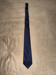 Donald J. Trump Men's Blue Geometric Silk Woven Tie with Logo Accent