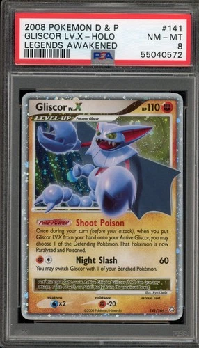 Pokemon Gliscor Lv.X Legends Awakened Holo Ultra Rare #141 PSA 8