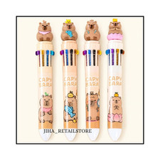 Capybara Ballpoint 10 Colors 4Pcs Set Pen Cute Cartoon For Gift ,School, Office
