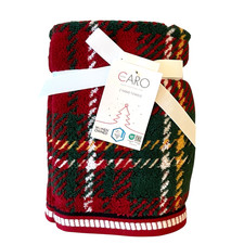2 Caro Home Holiday Plaid Cotton Hand Towels Christmas Red Green Tartan NEW