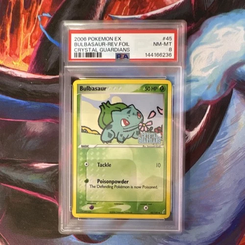 Pokémon TCG Bulbasaur 45/100 Crystal Guardians Reverse Holo PSA 8 English