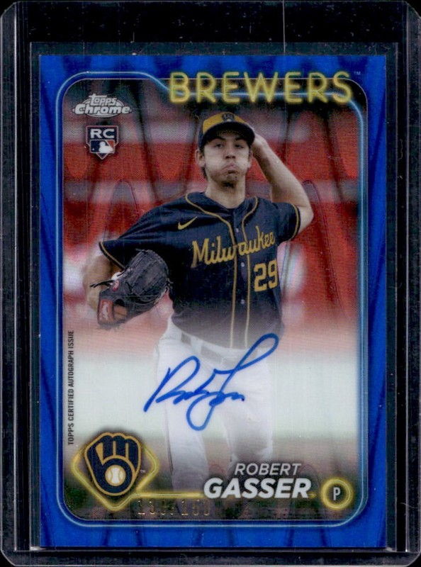 2024 Topps Chrome Update Robert Gasser Auto RC Blue RayWave Refractor #/150
