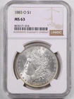 1883-O $1 Morgan Silver Dollar MS63 NGC 8676171-016