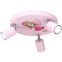 Kinderzimmerlampe Deckenleuchte Rosa Ø 30 Cm Schwenkbar Metall 3X GU10 Strahler