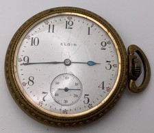 Vintage 1917 Elgin 16s Grade 292 Model 6 7J Pocket Watch