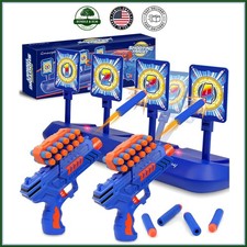 Electronic Target Shooting Set for Kids with Foam Darts, 4 Auto Reset Targets
