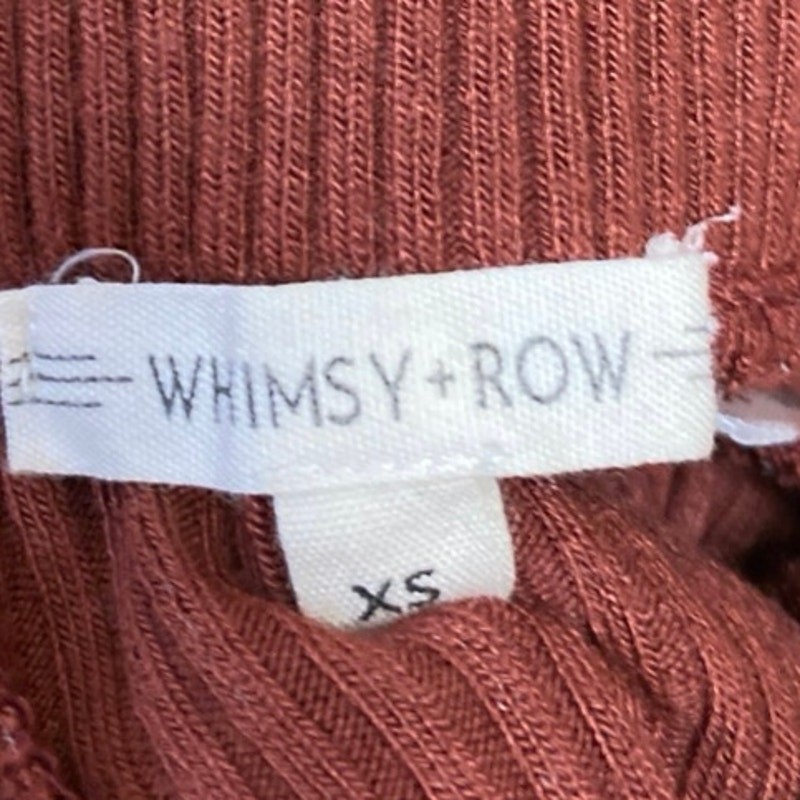 Pantaloni pantaloni vita alta gamba larga dritti maglia costina marrone capriccioso + fila taglia XS