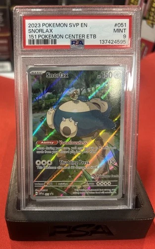2023 POKEMON 151 POKEMON CENTER ELITE TRAINER BOX PROMO SVP #051 SNORLAX PSA 9