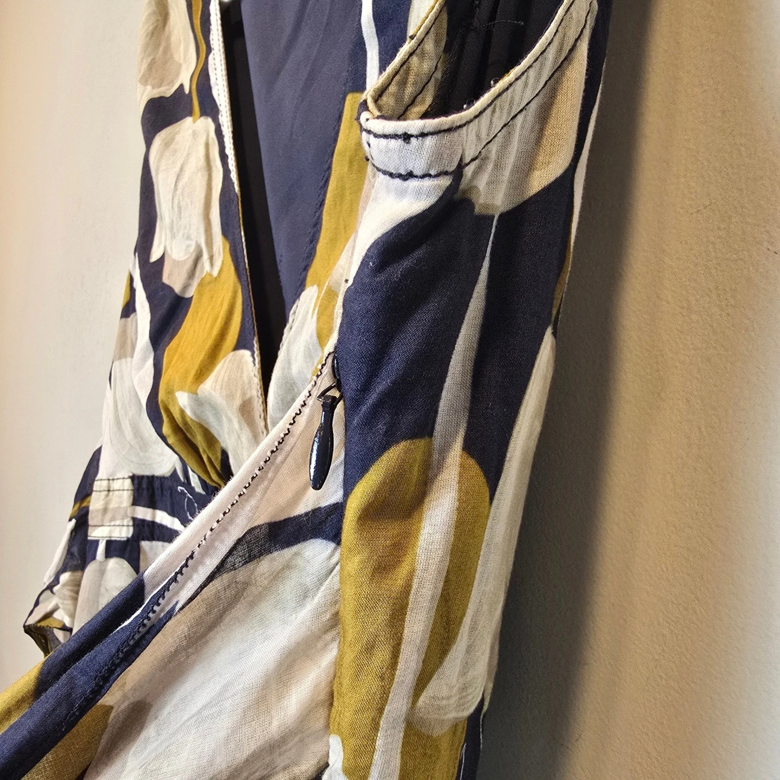 Abito donna Tory Burch 4 blu verde panna floreale scollo a V logo all over