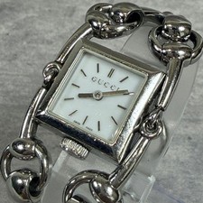 Gucci Signoria 116.5 Horsebit Good Quartz Ladies Stainless Steel Silver Bangle