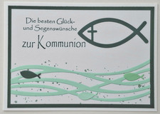 Kommunionkarte, Glückwunschkarte, Karte zur Erstkommunion, handgefertigt
