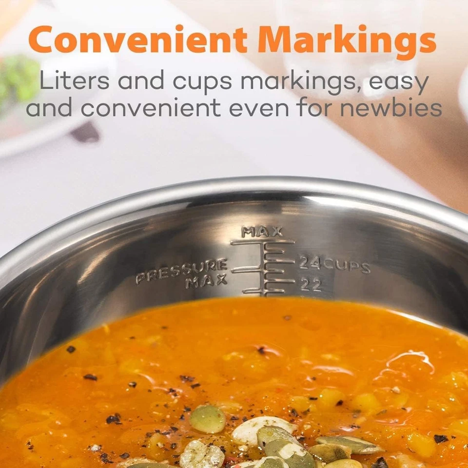 Olla interior de acero inoxidable Goldlion compatible con Ninja Foodi 8 8 cuartos  Foto 2 de 4