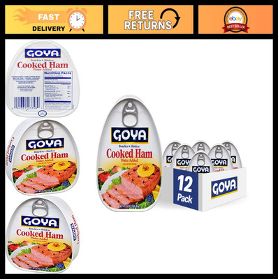 Cooked Ham, 16 oz - Pack of 12, Pre-Cooked, Ready to Eat, Deli Style Meat