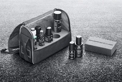 Most luxury brands offer upscale care car kits, like this one from Porsche.
