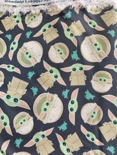44 x 72"Sewing Fabric Crafts,Cotton Print, Star Wars, Mandalorian with frog, new