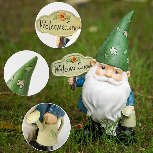 Statua gnomo da giardino decorazioni da esterno giardino arte prato ornamenti - Foto 6 di 6
