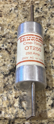 FERRAZ SHAWMUT OT250 ONE TIME 250A 250V FUSE NOS.