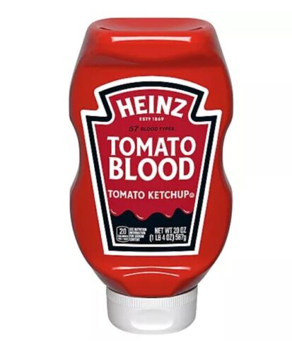 New HEINZ Tomato BLOOD Ketchup HALLOWEEN Limited 57 blood types 20 oz Exp. 11/23 - 第 1/2 張圖片