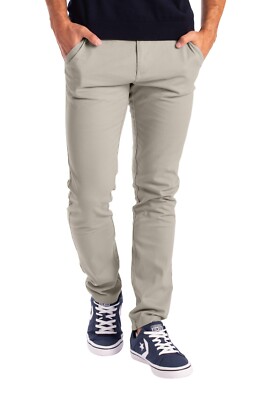 Mens Chino Pants Slim Fit Casual Cotton Work Stretch Dress Pants Skinny 30W-40W