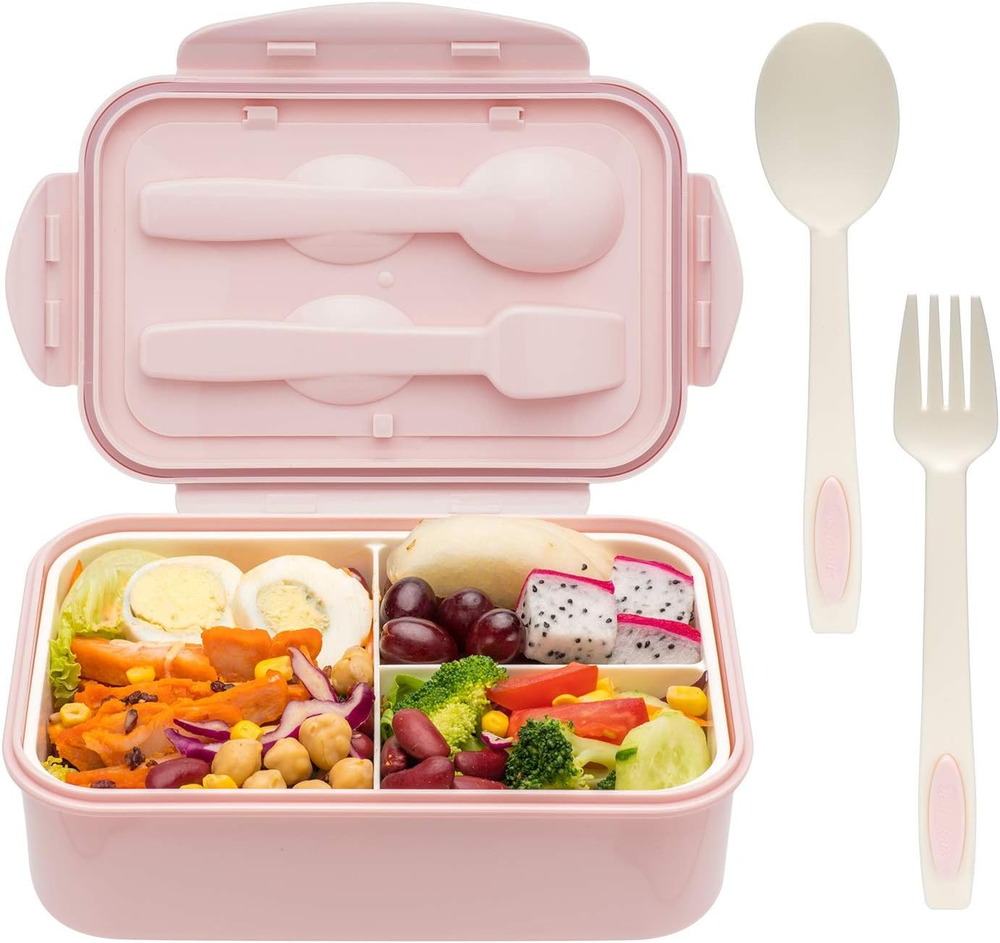 Adult & Kids Bento Lunch Box - 1100ML with Spoon & Fork
