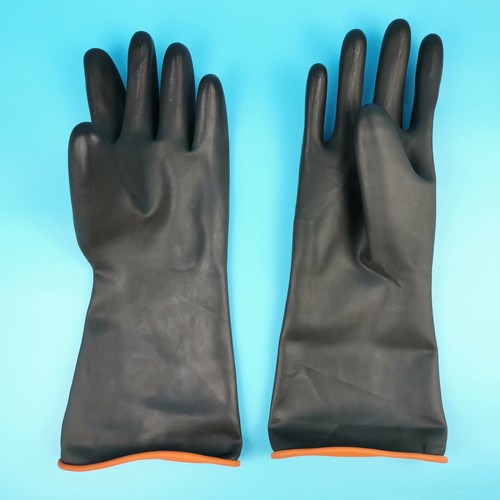 A pair super thick Latex Glove Rubber PPE Industrial Anti Chemical Acid HD S M L - Picture 10 of 10