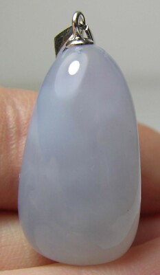 #13 Africa 28.10ct 100% Natural Violet Blue Chalcedony Pendant 5.60g 23.00mm