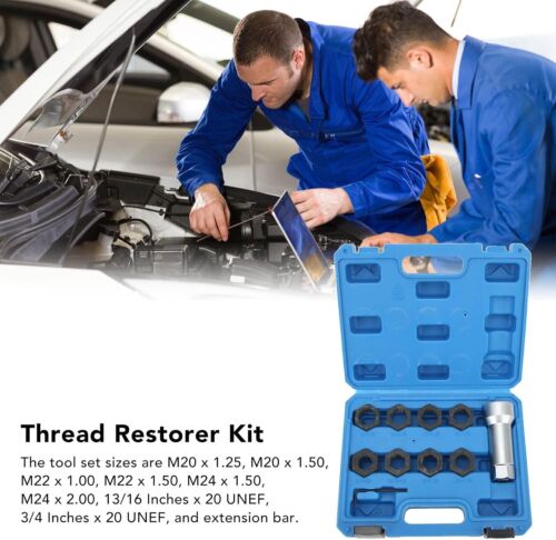 10-Piece Axle Spindle Thread Chaser Set Thread Rethreading Restorer Tool Metric - Picture 9 of 10