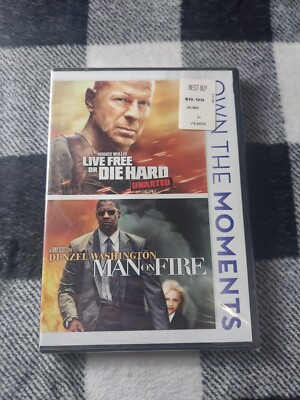 Live Free or Die Hard/Man on Fire (DVD, 2012, 2-Disc Set) Brand New Factory Seal