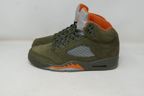 Nike Air Jordan 5 Retro Army Olive Solar Orange Sneaker DD0587-308 Men's Size 10 - Picture 2 of 9