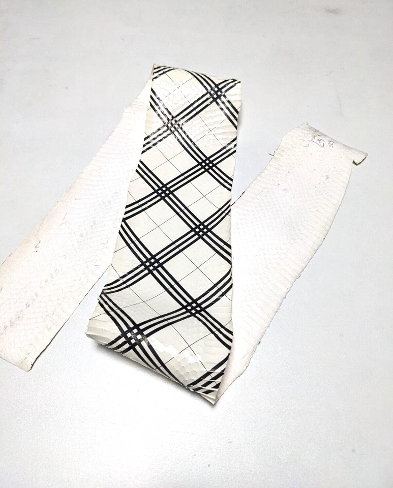 Asia Snake Skin Hide Leather Snakeskin Craft Supply White - Image 2 of 3