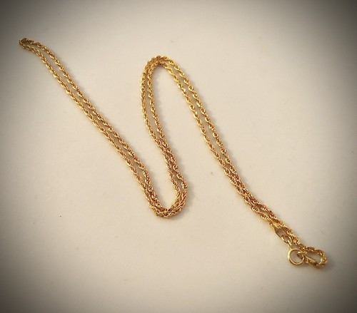 18k Gold Hollow Rope Chain 2mm 18 