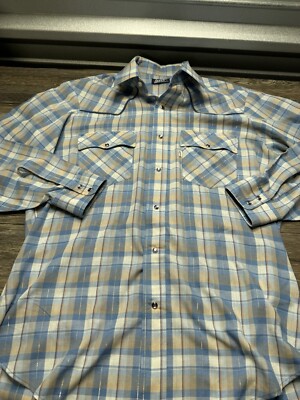 Levi s Vintage Clothing Pearl Snap Western Shirt Lightweight Plaid L