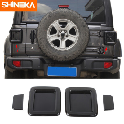 4X Rear Tail Light Lamp Cover Guard Trim For Jeep Wrangler JL 2018-22 blackened