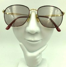 Vintage Laura Ashley Garnet Purple Gold Metal Oval Sunglasses FRAMES ONLY