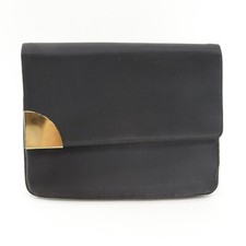 Vintage Mardane Clutch Handbag Women Black Gold Tone Corner Envelope Purse Bag