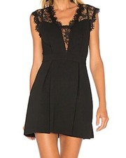 New W/out BCBG Generation Black Lace Flare A Line Mini Dress, Size 4, $138 &Gift