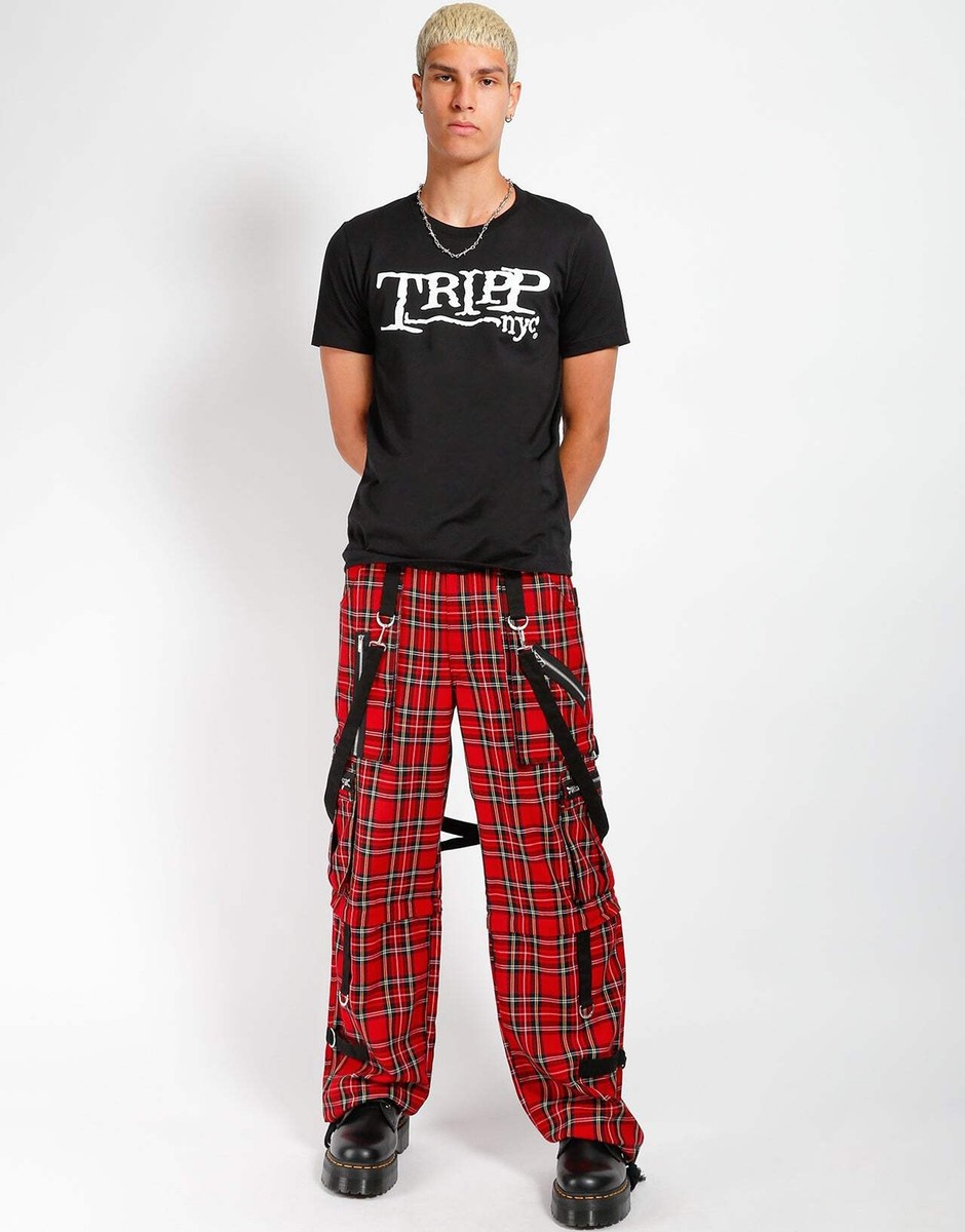 Tripp NYC Clash Pants [Red Plaid] - Goth, Mall Goth, Punk, Rave | eBay