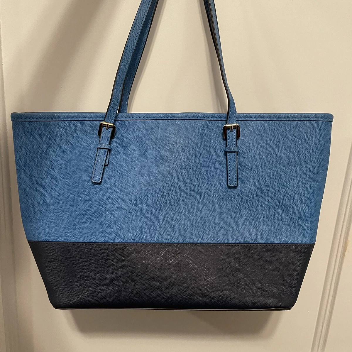 Michael Kors Two Tone Blue Navy Tote Bag Purse