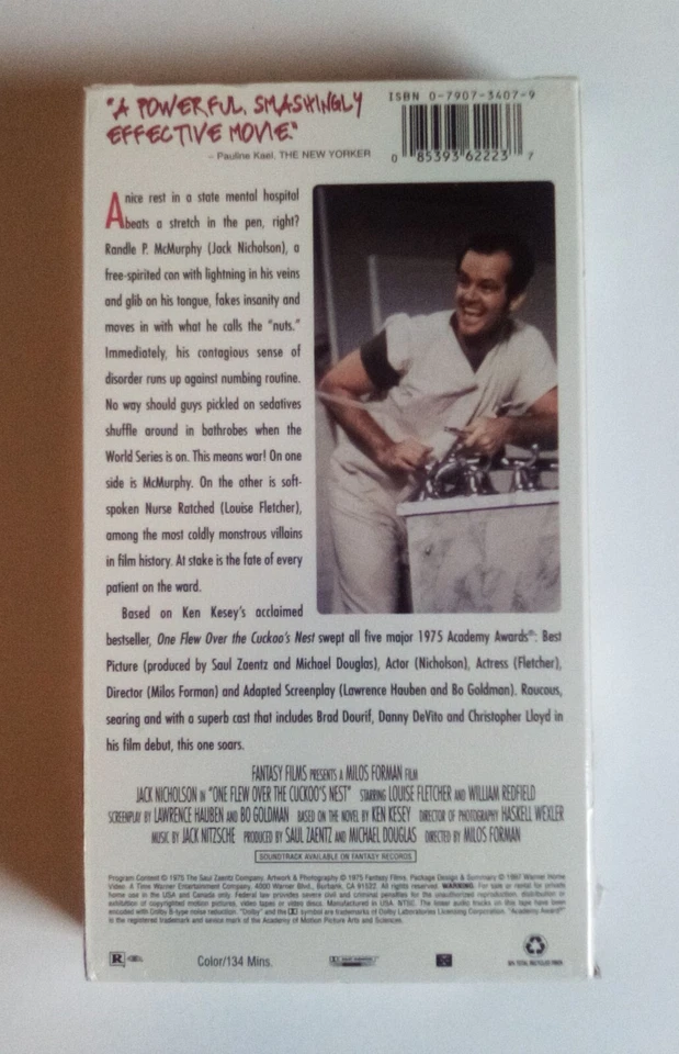 One who Flew over the Cuckoos Nest (Factory Sealed VHS 1975/1997) Jack Nicholson - Imagem 2 de 4