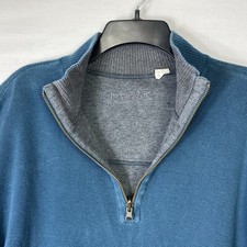Pendleton Mens 1/4 Zip Sweater Size Medium Teal Blue Pullover Long Sleeve