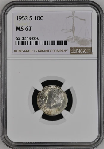 1952-S 10C Roosevelt Dime NGC MS67   6613548-002