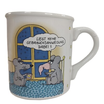 Uli Stein Tasse Kaffeetasse - Maus Bett Kondom ''keine Gebrauchsanweisung'' 0,25l