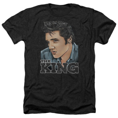 ELVIS PRESLEY GRAPHIC KING Licensed Adult Men's Heather Band Tee Shirt SM-3XL
