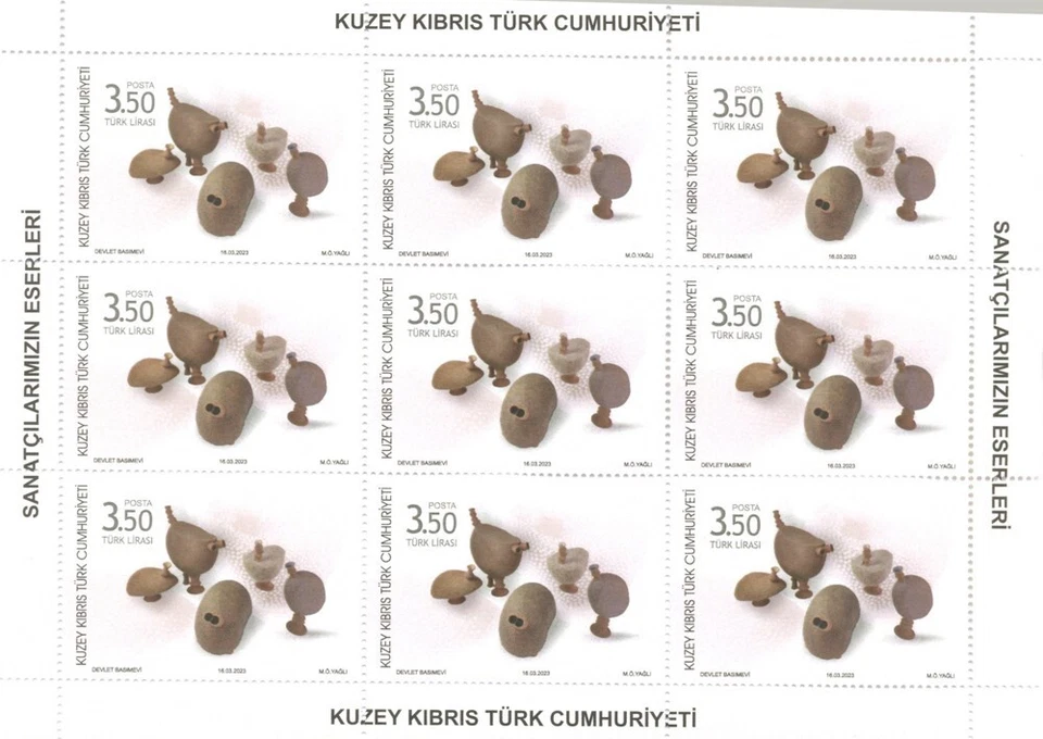 2023 - CHIPRE TURCA - OBRAS DE ARTISTAS - PINTURAS Y ESCULTURAS - HOJAS UMM Foto 3 de 4