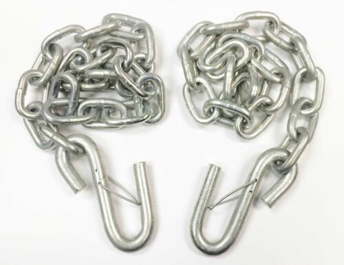 (2) trailer safety chains 5/16" x 30" w/ S hook & safety latch-  25006 - Foto 1 di 3
