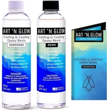 Art ‘N Glow Epoxy Resin for Clear Casting and Coating - 16 Ounce Kit