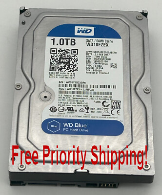 Western Digital WD10EZEX-22MFCA0 SATA HANNNT2AHB 21 FEB 2017 1 T HDD Hard Drive.