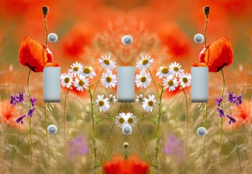 POPPIES CHAMOMILE & LARKSPUR Floral Light Switch Plate & Outlet Wall Covers - Picture 5 of 27